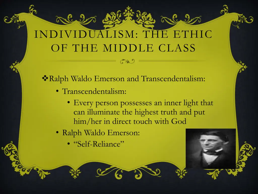 individualism the ethic of the middle class