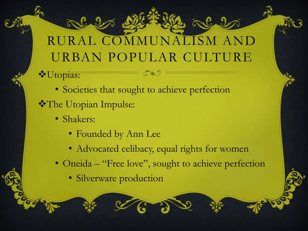 rural communalism and urban popular culture