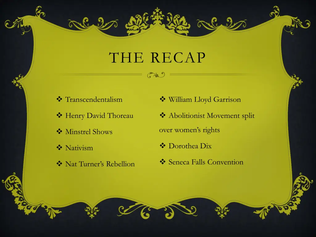 the recap