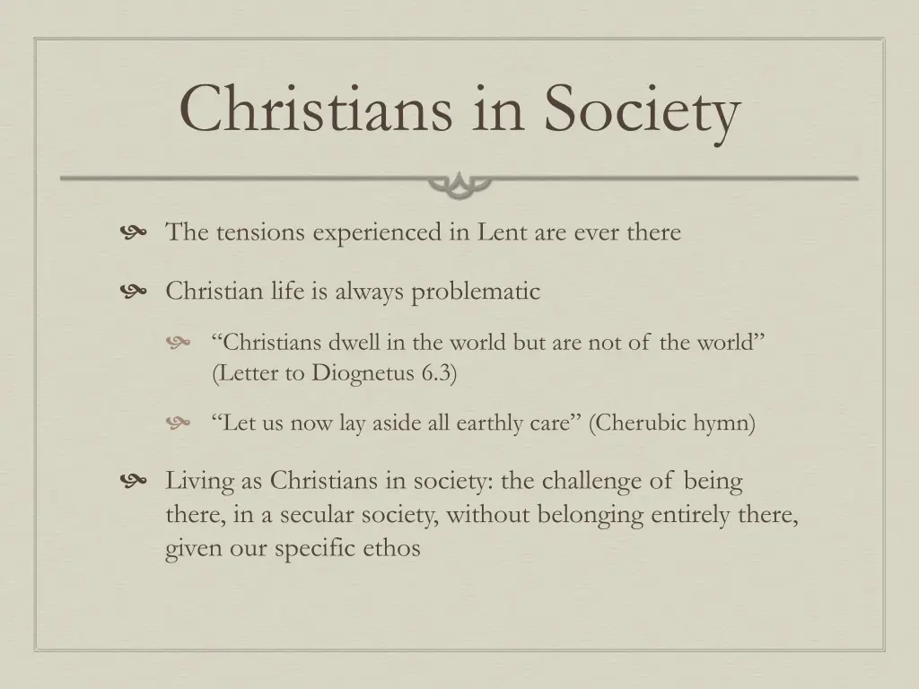 christians in society