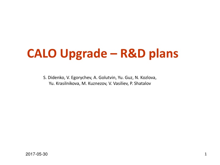 calo upgrade r d plans