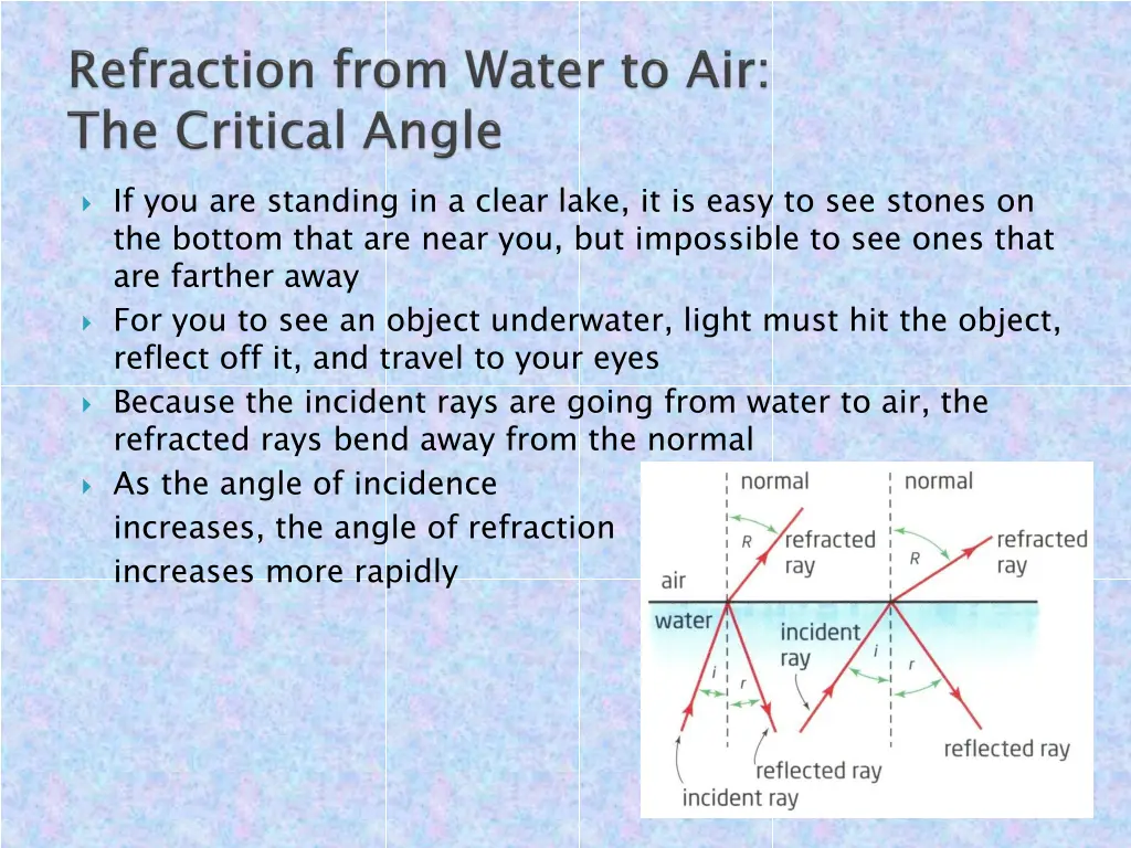 if you are standing in a clear lake it is easy