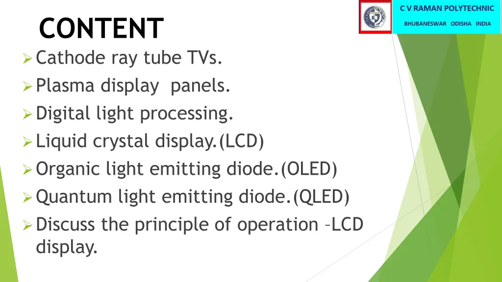 content cathode ray tube tvs plasma display