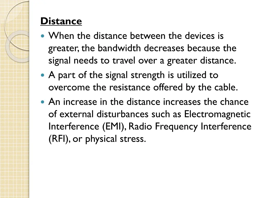 distance when the distance between the devices