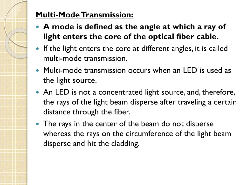 multi mode transmission a mode is defined