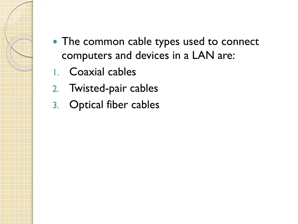 the common cable types used to connect computers