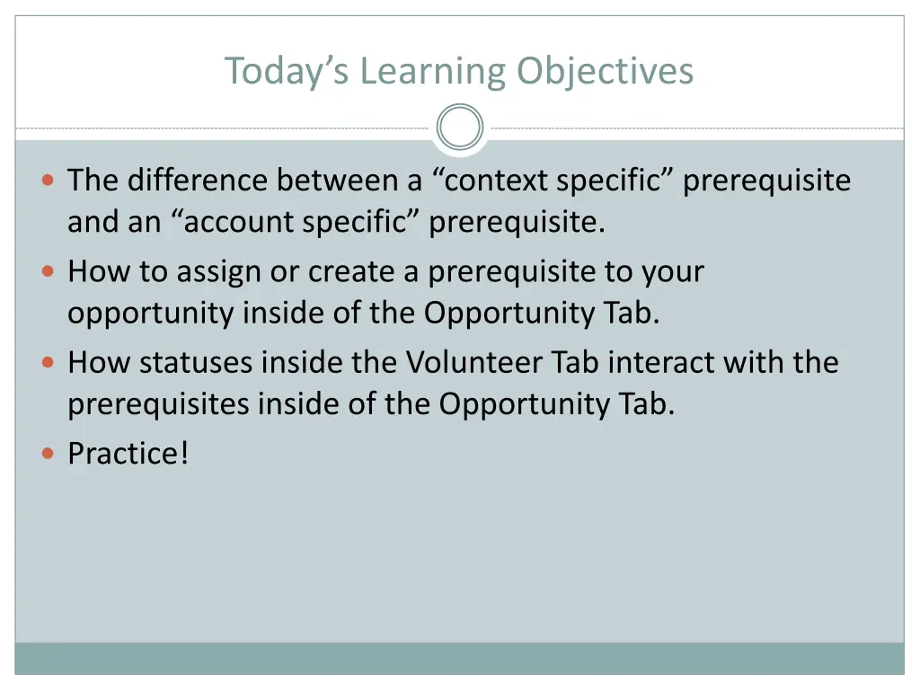 today s learning objectives