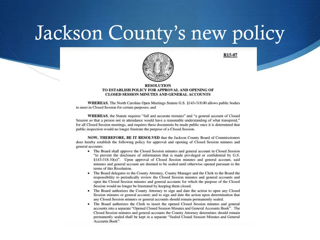 jackson county s new policy