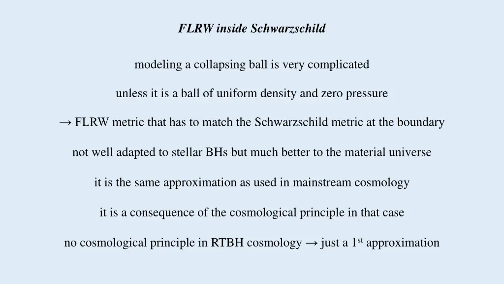 flrw inside schwarzschild