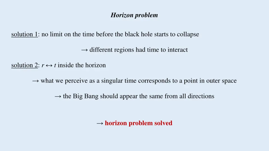 horizon problem