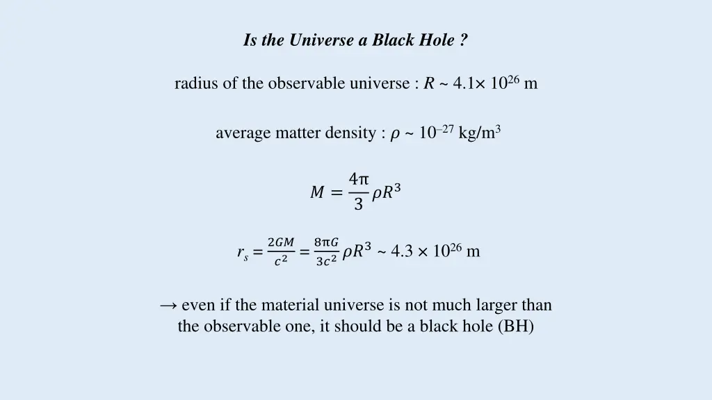 is the universe a black hole