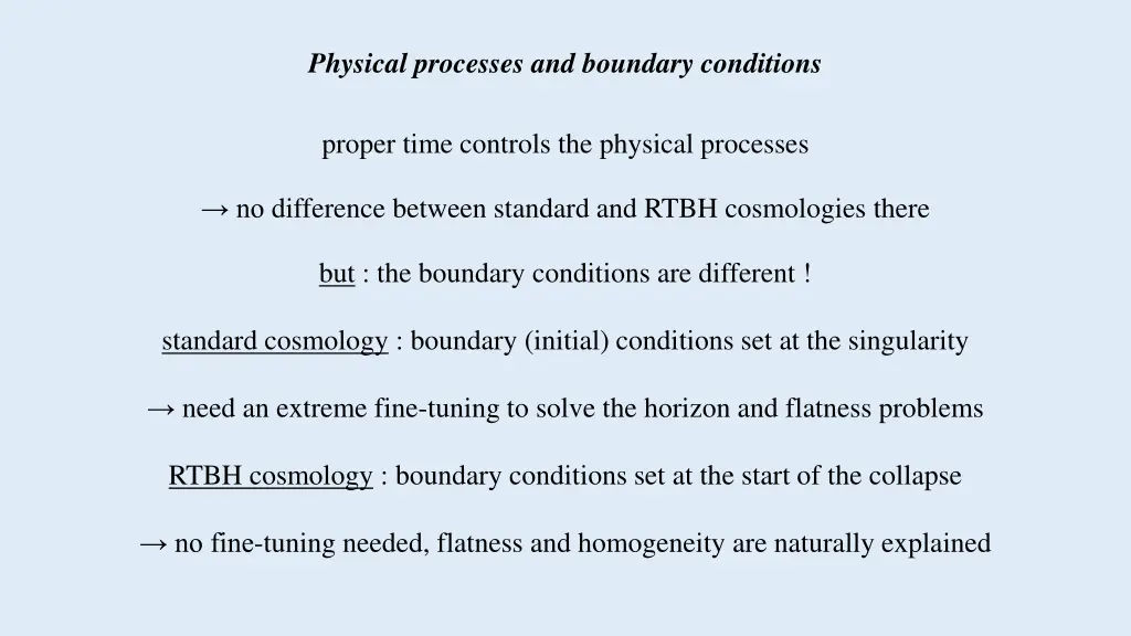 physical processes and boundary conditions