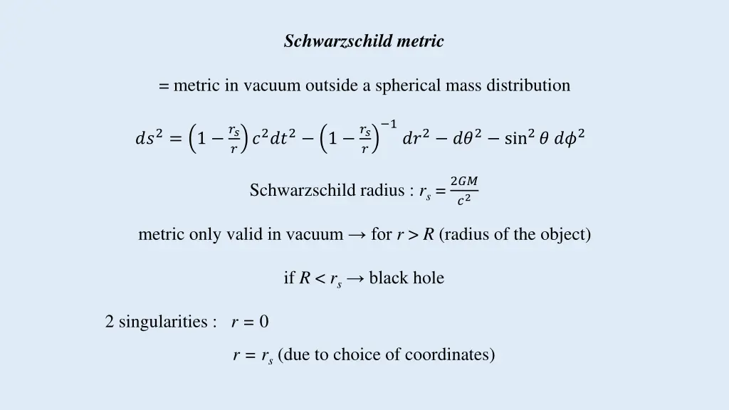 schwarzschild metric