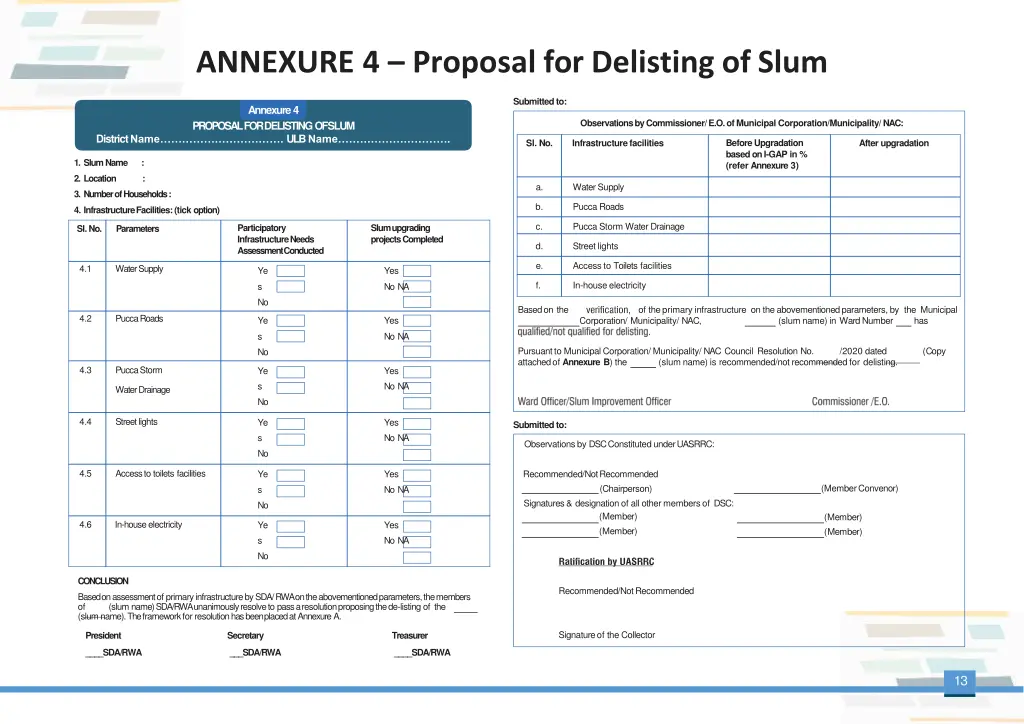 annexure 4 proposal for delisting of slum