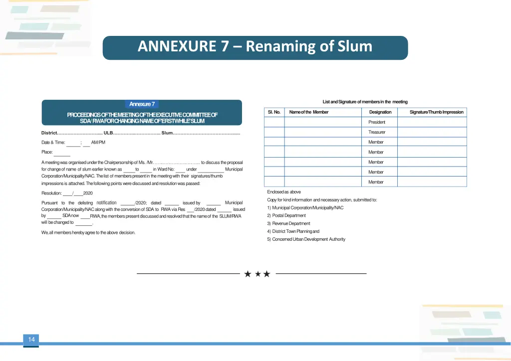 annexure 7 renaming of slum