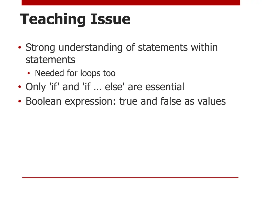 teaching issue