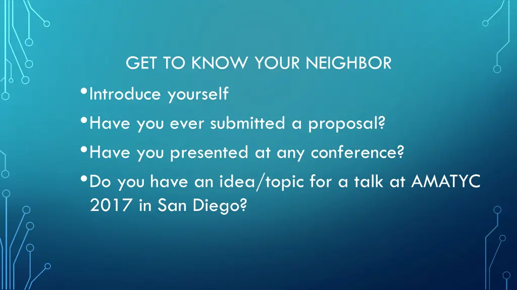 get to know your neighbor introduce yourself have