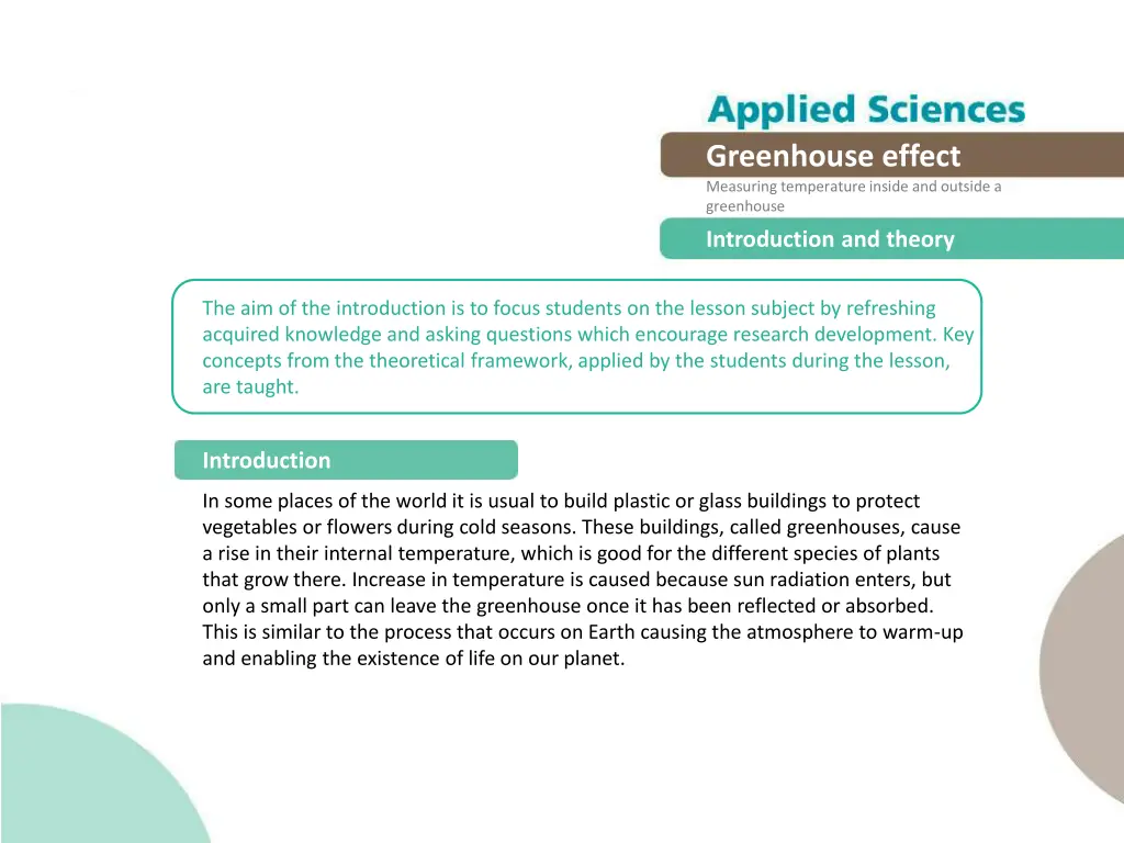 greenhouse effect measuring temperature inside 1