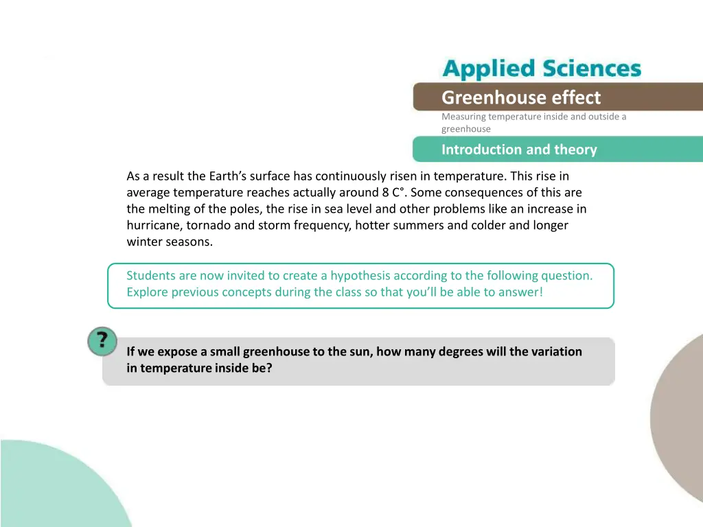 greenhouse effect measuring temperature inside 7