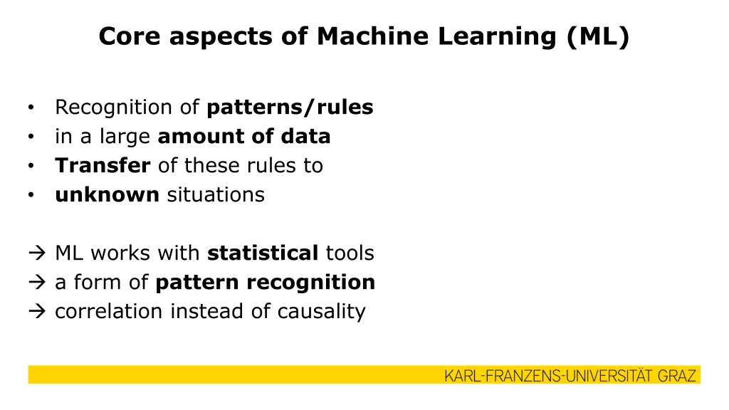 core aspects of machine learning ml