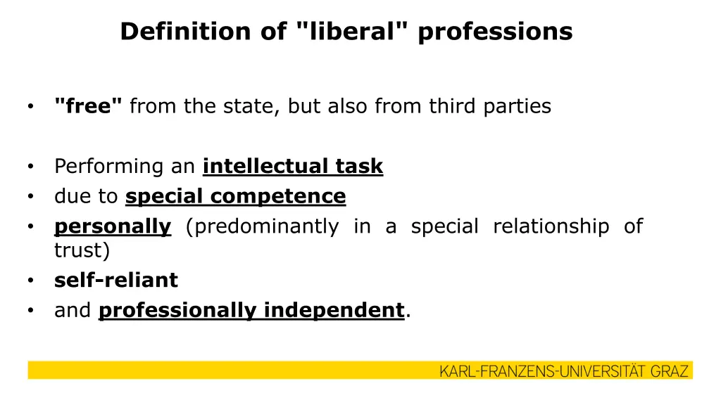 definition of liberal professions 1