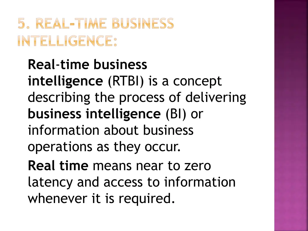 5 real time business intelligence