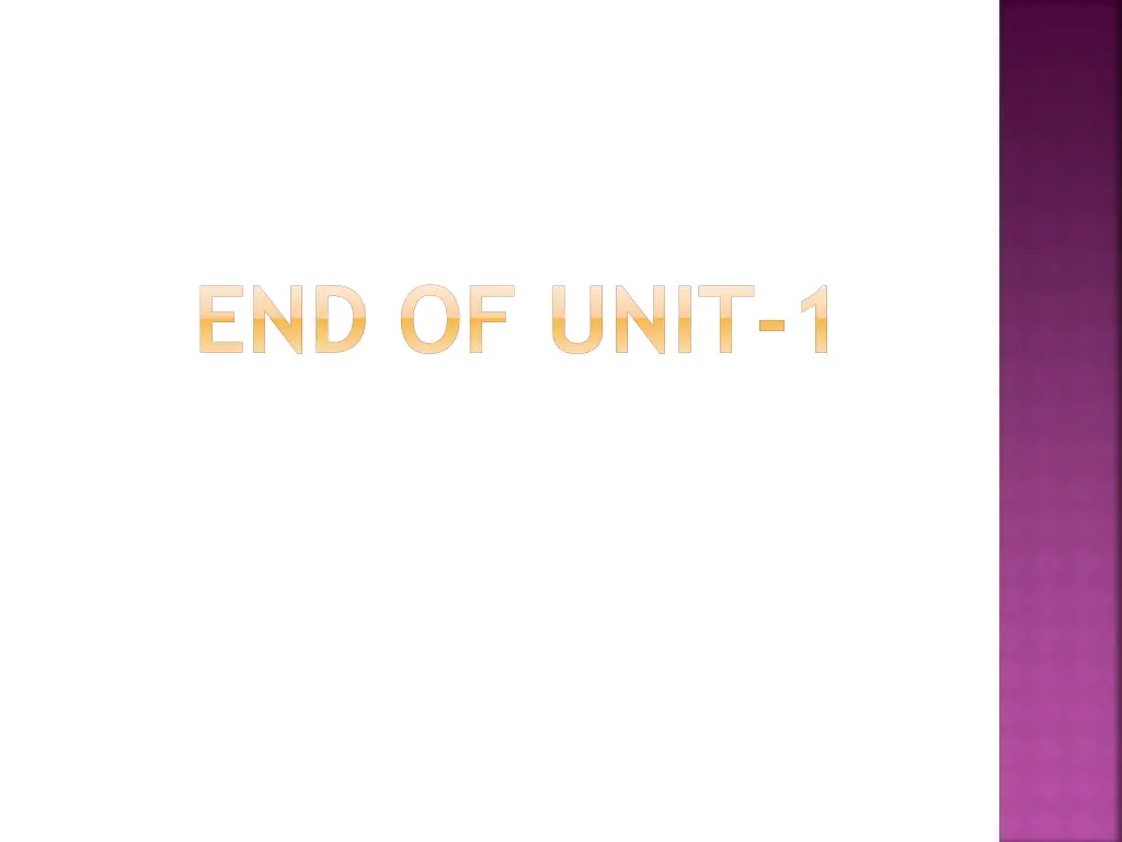 end of unit 1