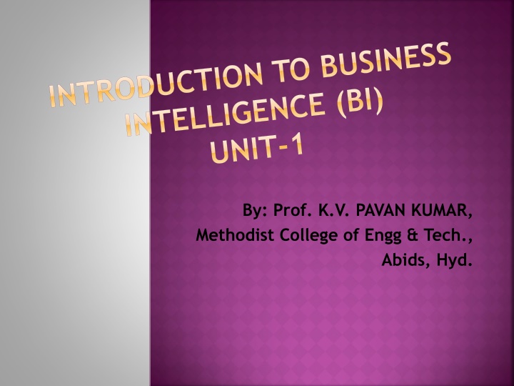 introduction to business intelligence bi unit 1