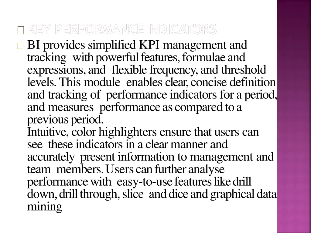 key performanceindicators bi provides simplified