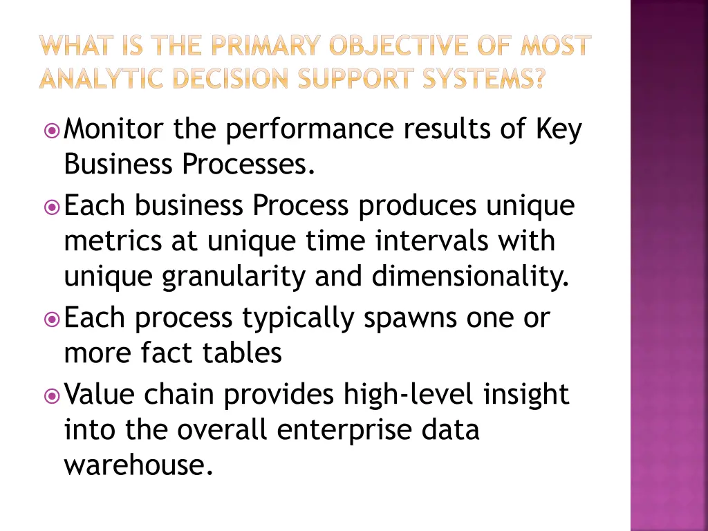 what is the primary objective of most analytic