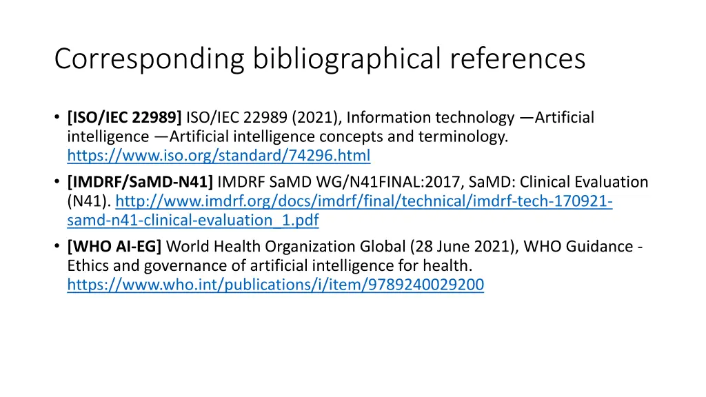 corresponding bibliographical references