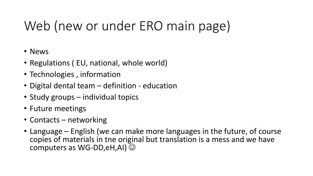 web new or under ero main page