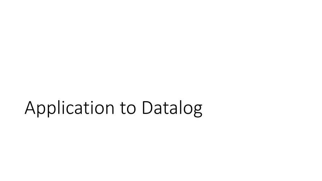 application to datalog