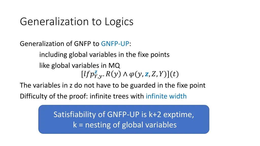 generalization to logics 1