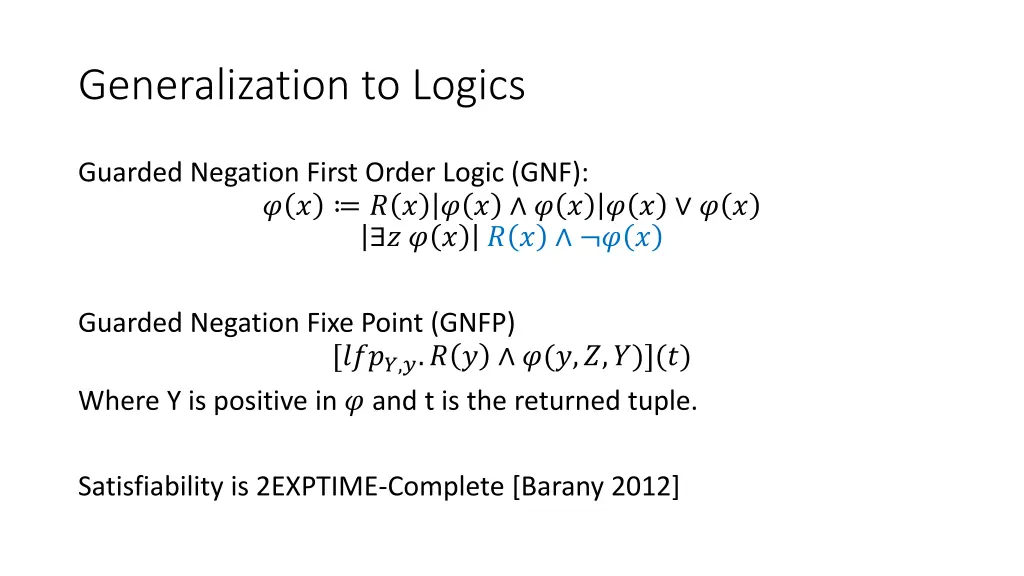 generalization to logics