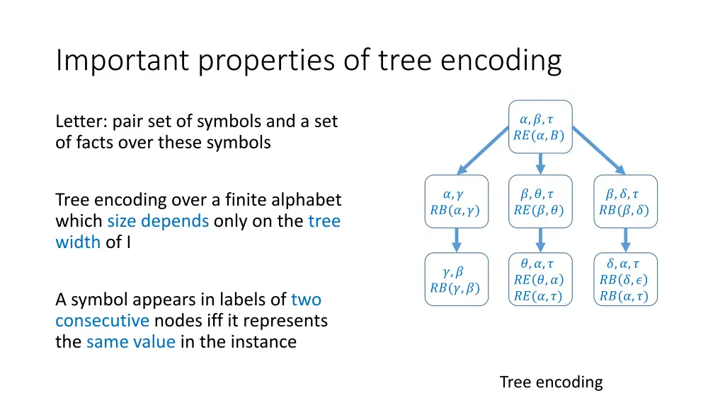 important properties of tree encoding