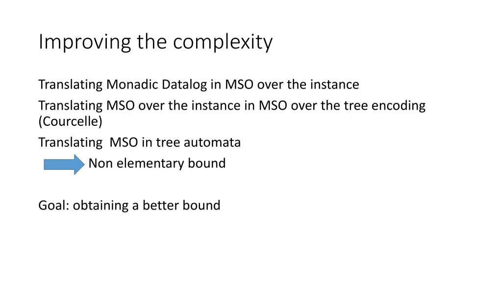 improving the complexity