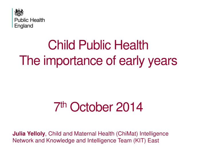 child public health the importance of early years