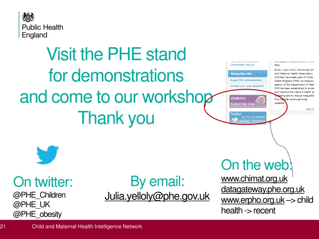 visit the phe stand for demonstrations and come