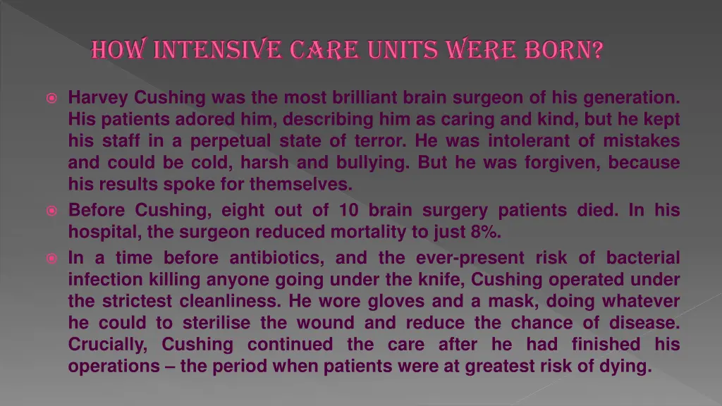 how intensive care units were born