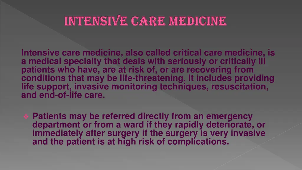 intensive care medicine intensive care medicine