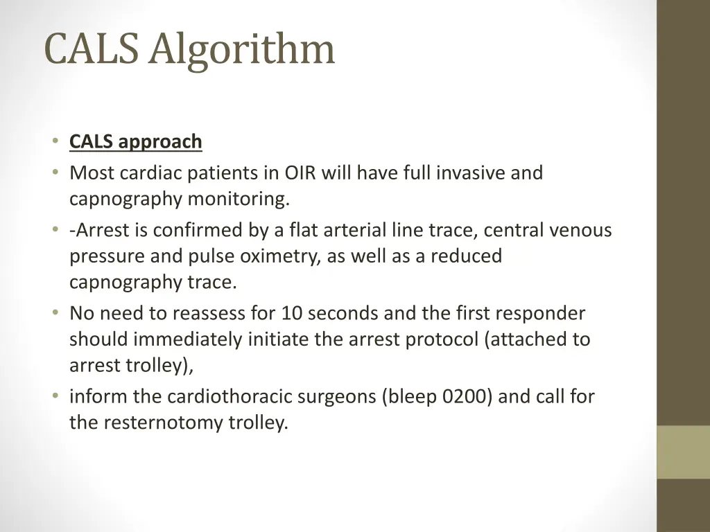 cals algorithm