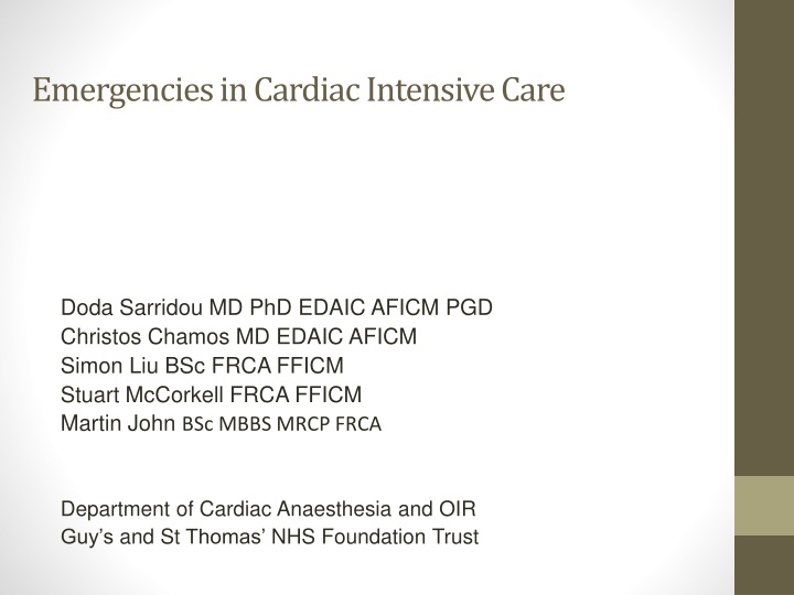 emergencies in cardiac intensive care