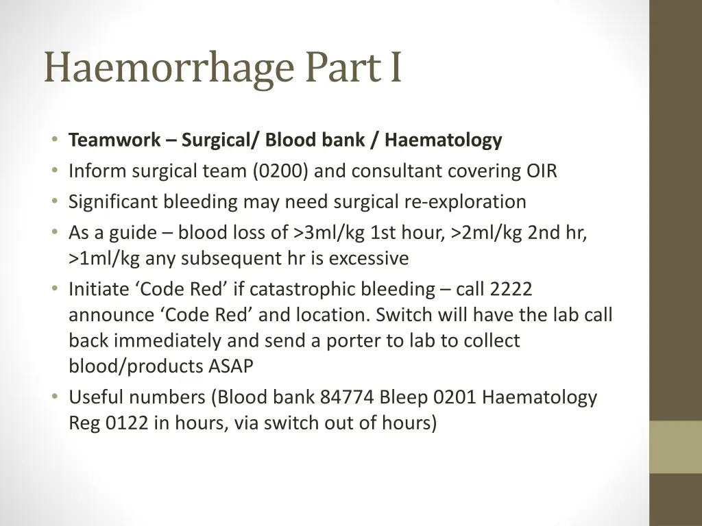 haemorrhagepart i