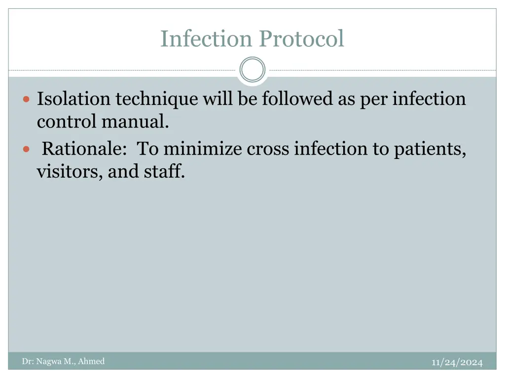 infection protocol