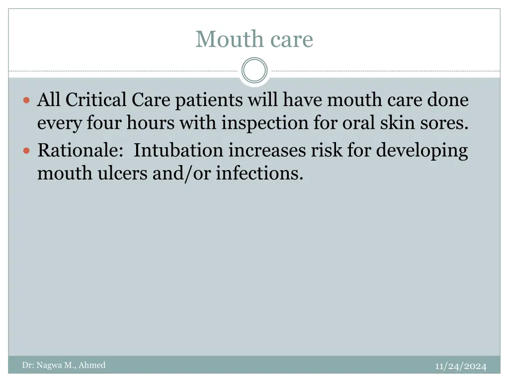 mouth care