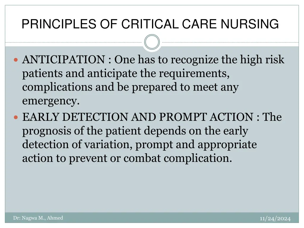 principles of critical care nursing