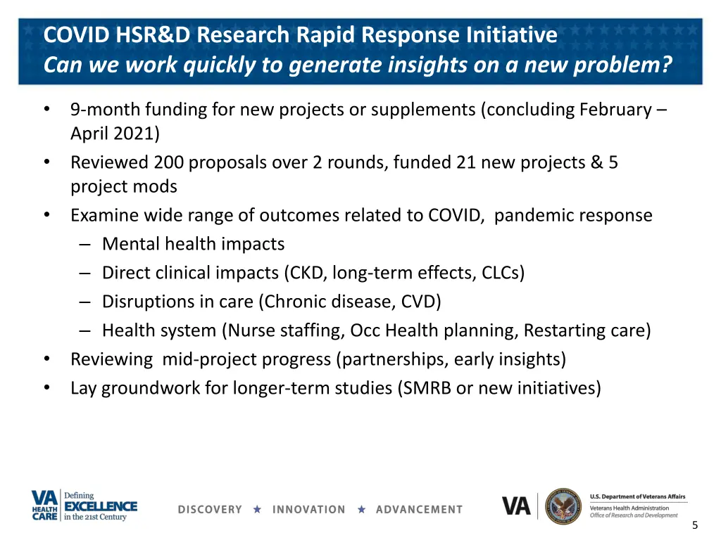 covid hsr d research rapid response initiative