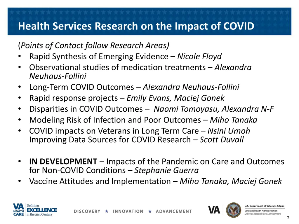 health services research on the impact of covid