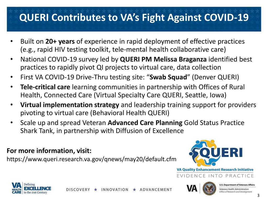 queri contributes to va s fight against covid 19